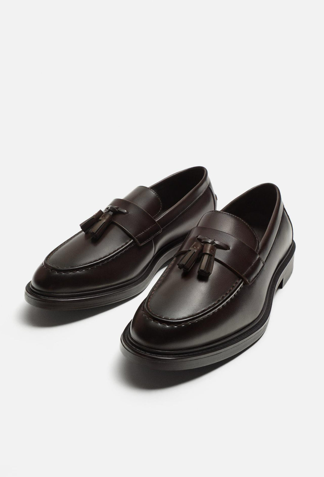 ZARA SMART TASSEL LOAFERS IN BROWN