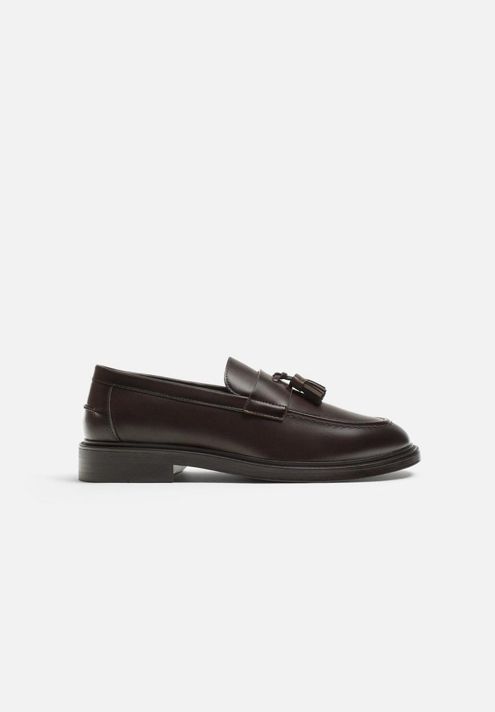 ZARA SMART TASSEL LOAFERS IN BROWN