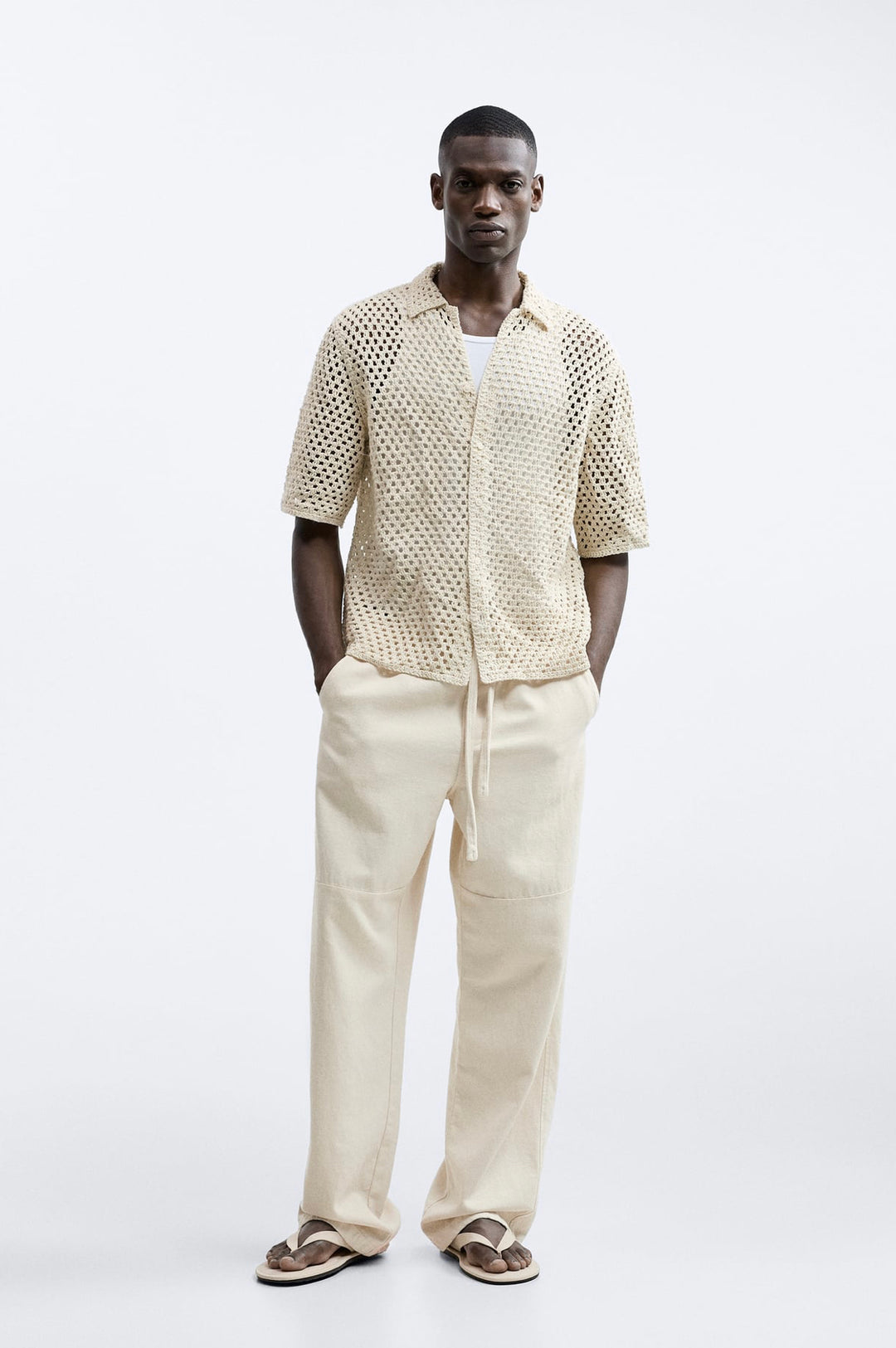 ZARA TEXTURED CROTCHET SHIRT