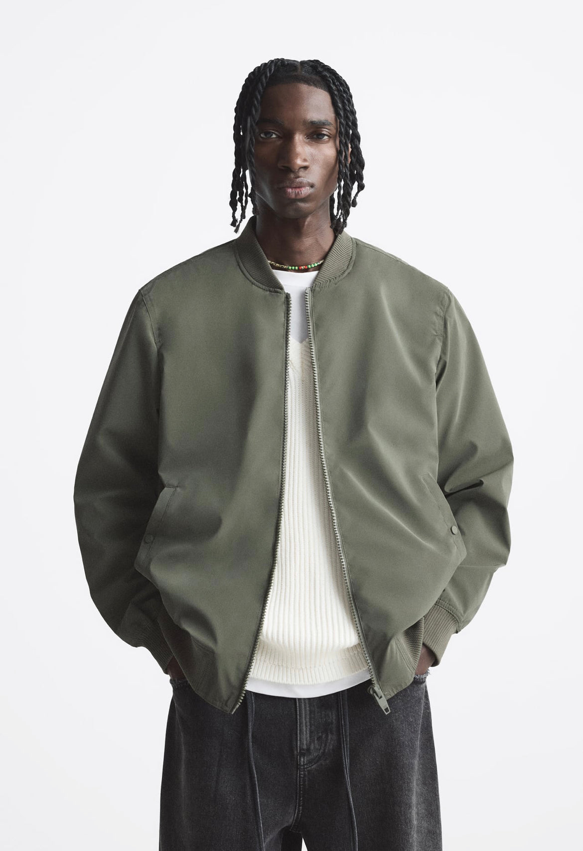 ZARA LIGHTWEIGHT BOMBER JACKET KHAKI – Garmisland