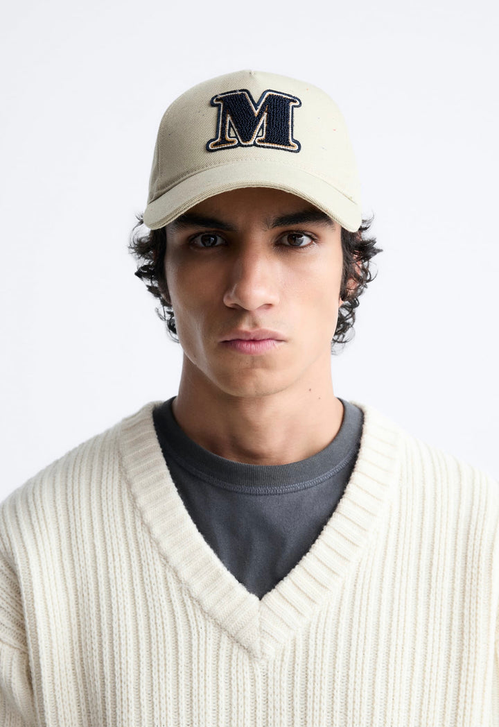 ZARA CAP WITH LETTER PATCH