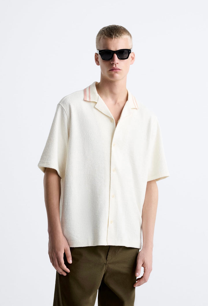 ZARA TEXTURED OVERSHIRT WHITE