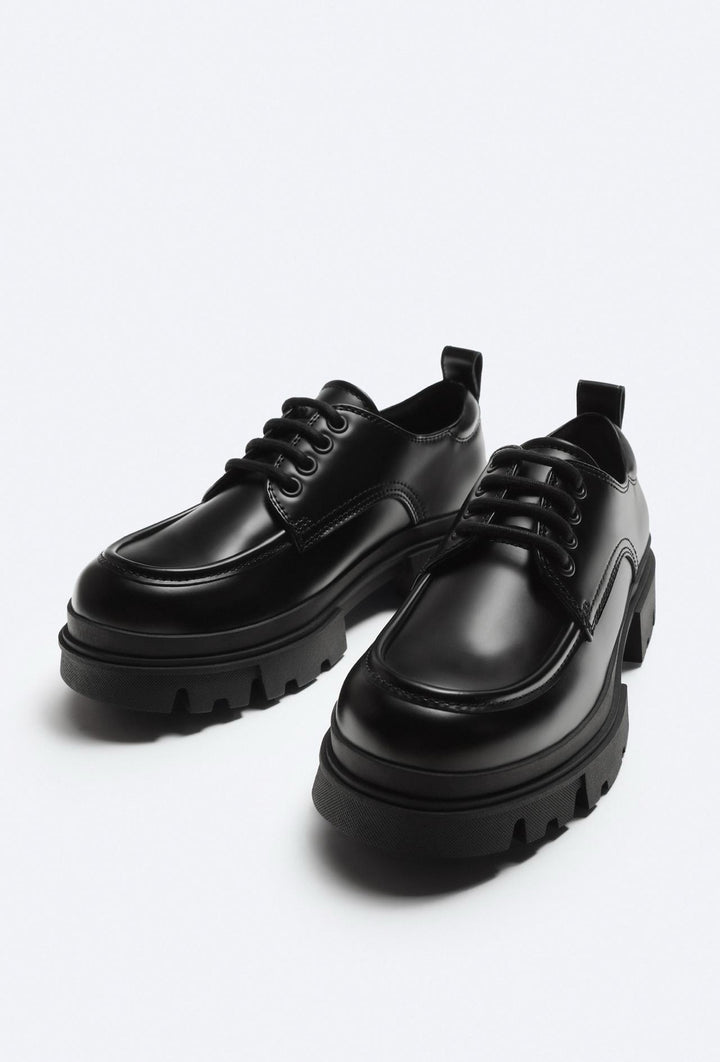 ZARA MOC TOE CHUNKY SHOES