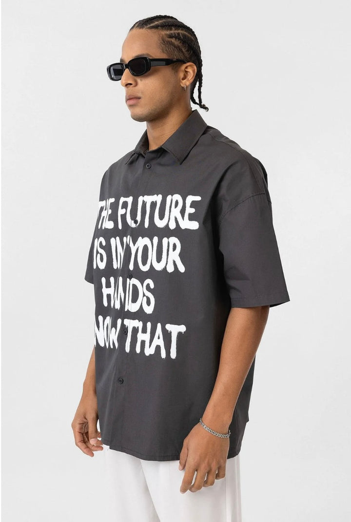 Vamos Graphic Print Oversized Shirt