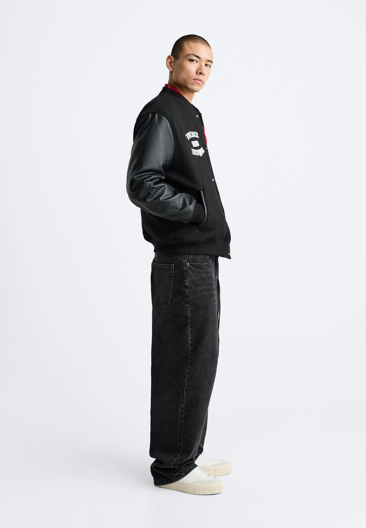 ZARA BOMBER JACKET WITH PATCHES