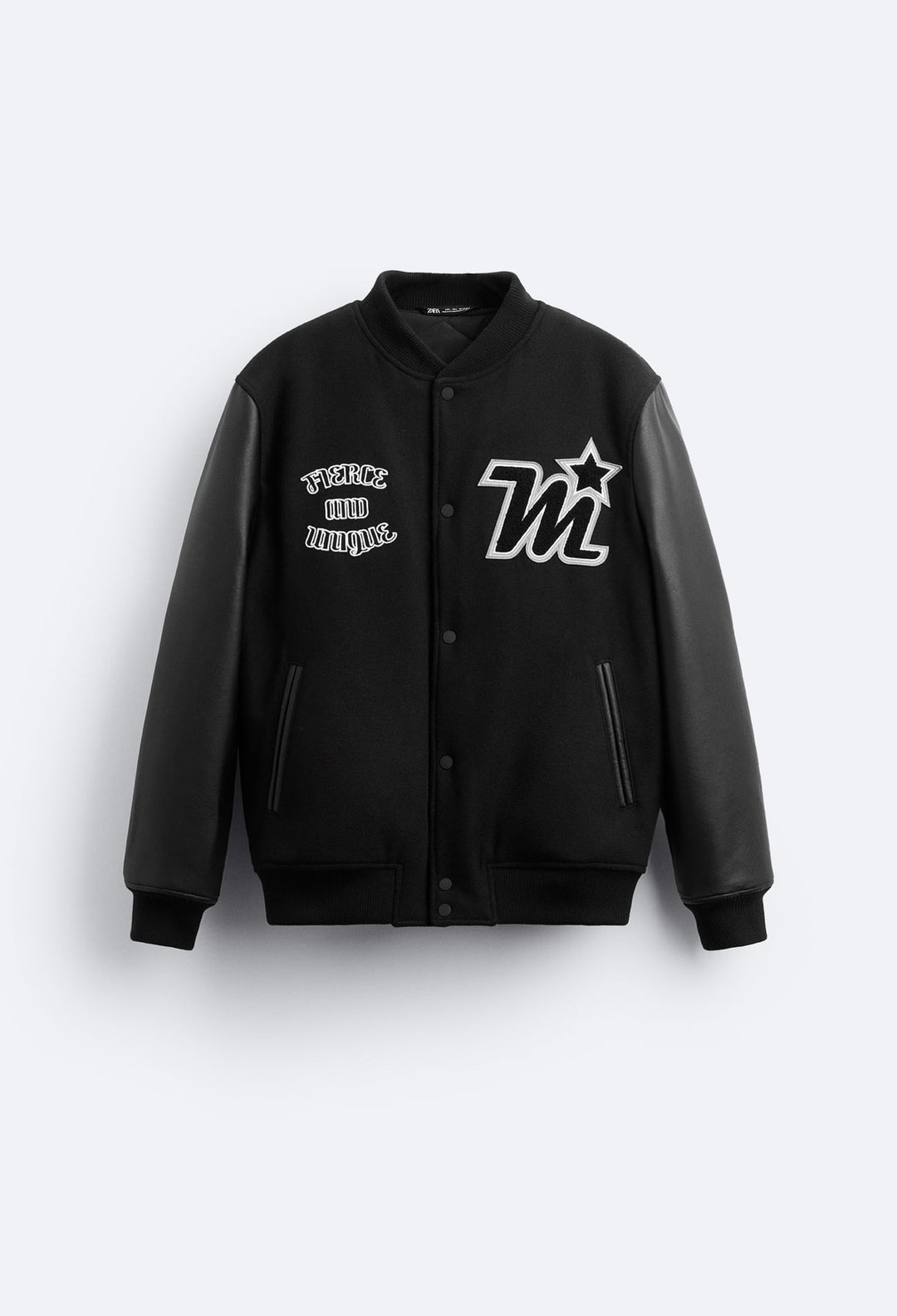 ZARA BOMBER JACKET WITH PATCHES