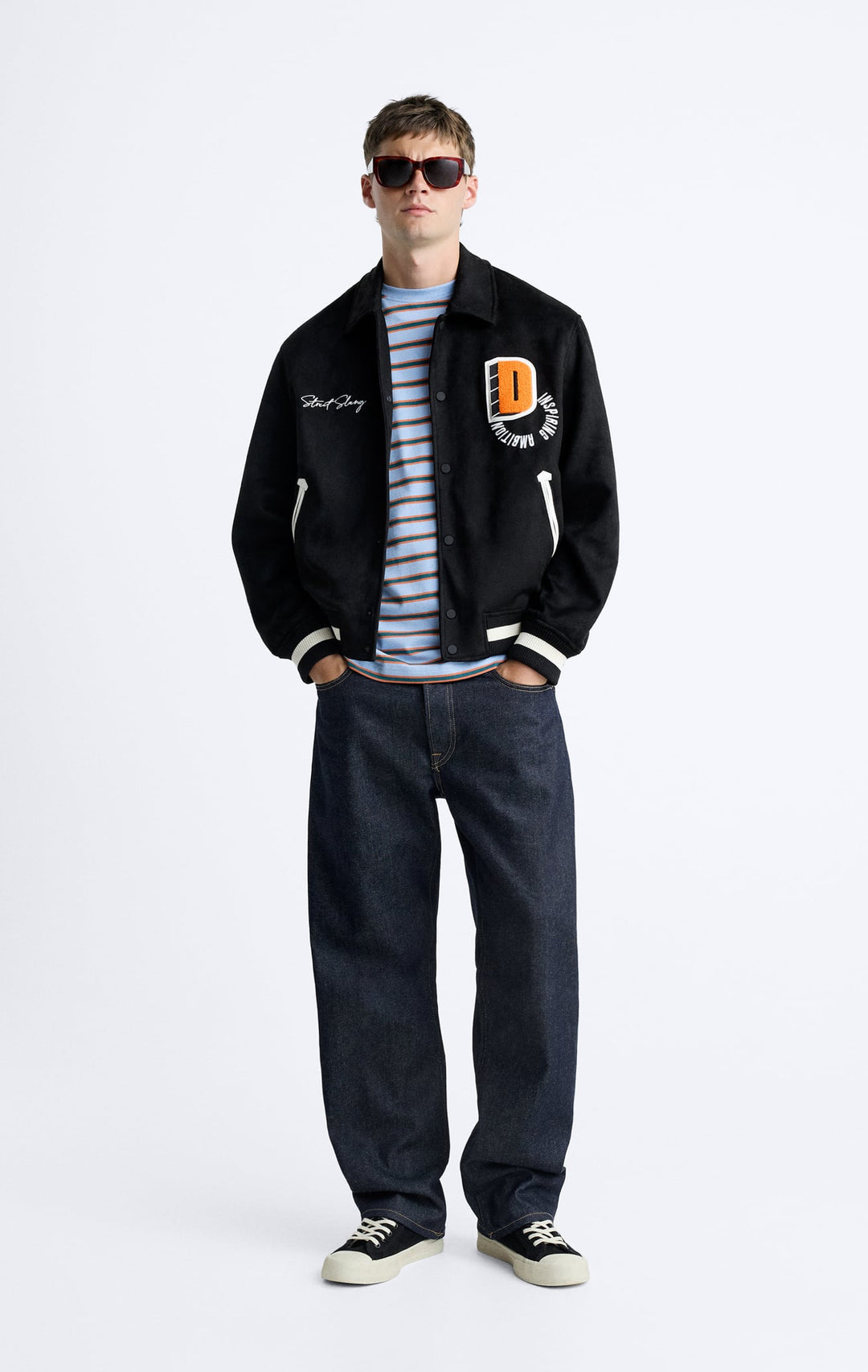 ZARA FAUX SUEDE EMBROIDERED JACKET