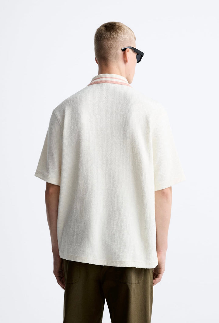 ZARA TEXTURED OVERSHIRT WHITE