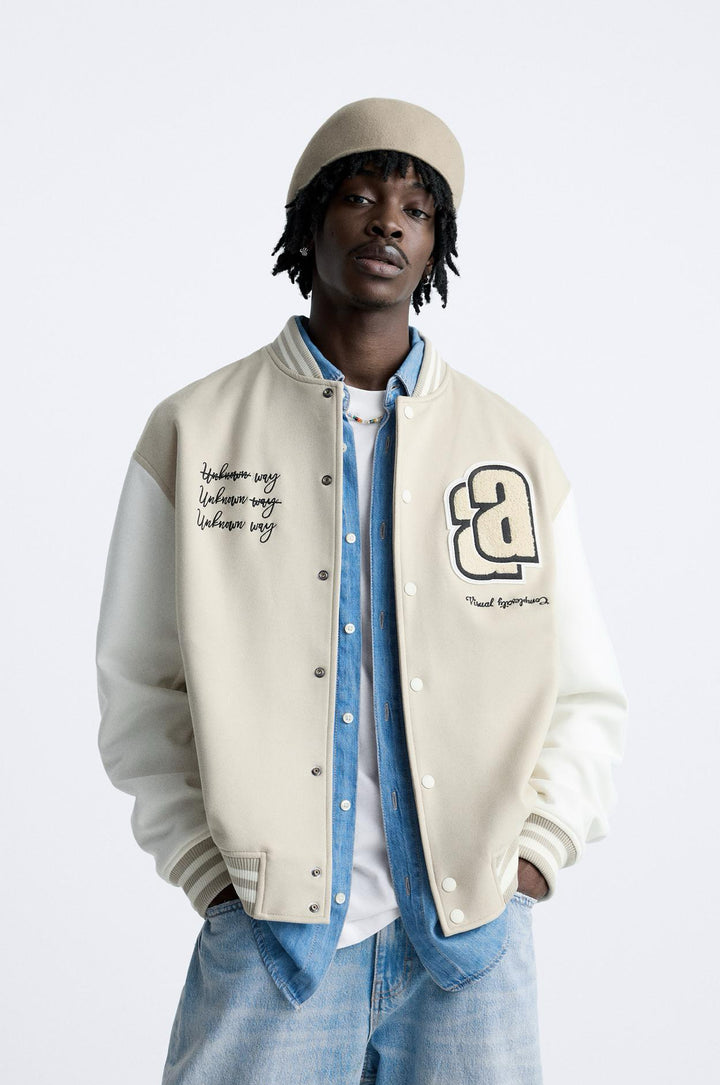 ZARA BOMBER JACKET WITH PATCHES