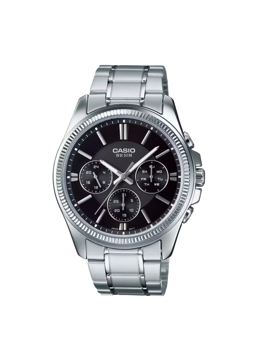 Casio MTP-1375D-1AV stainless steel watch with black dial