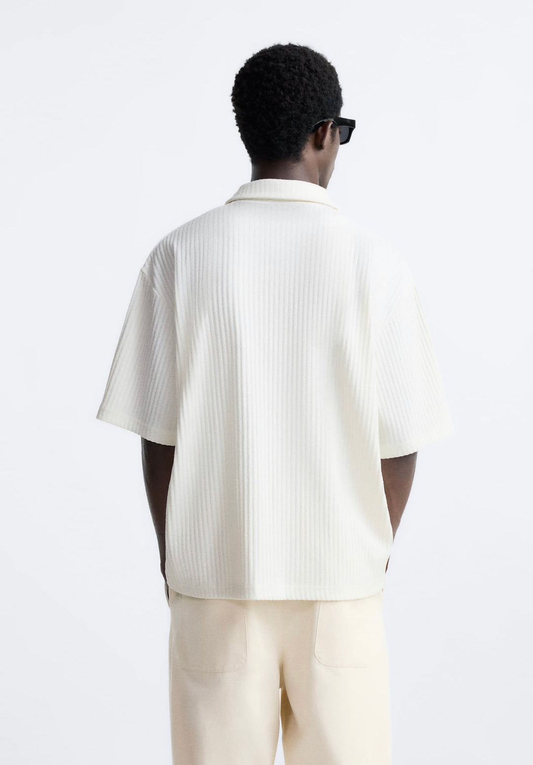 ZARA TERRY SHIRT IN WHITE