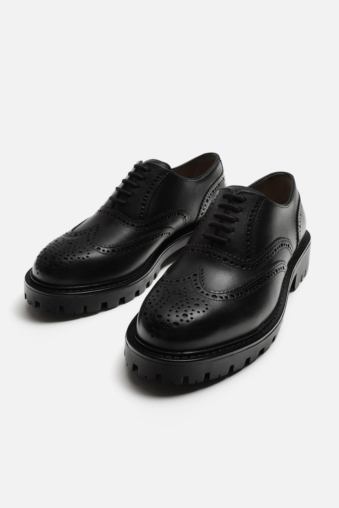 ZARA LEATHER TRACK SOLE SHOES