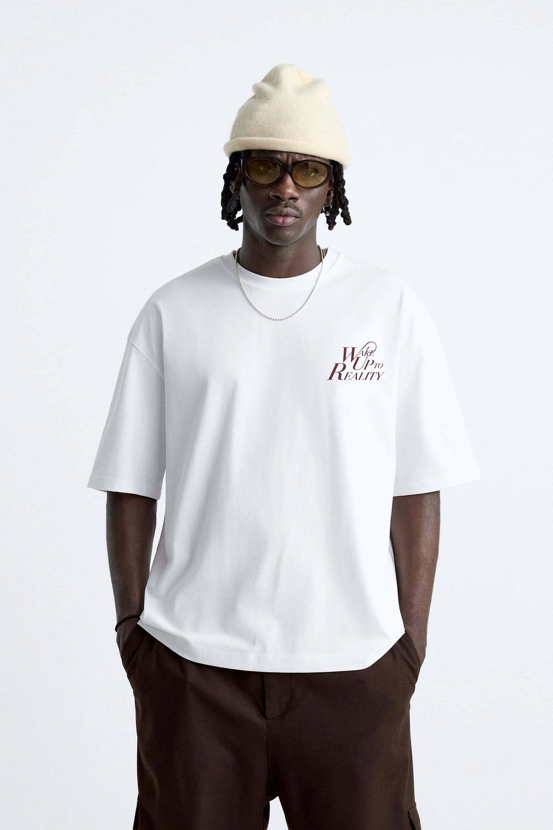 Garm Island Wake Up to Reality Backprint T-shirt in white