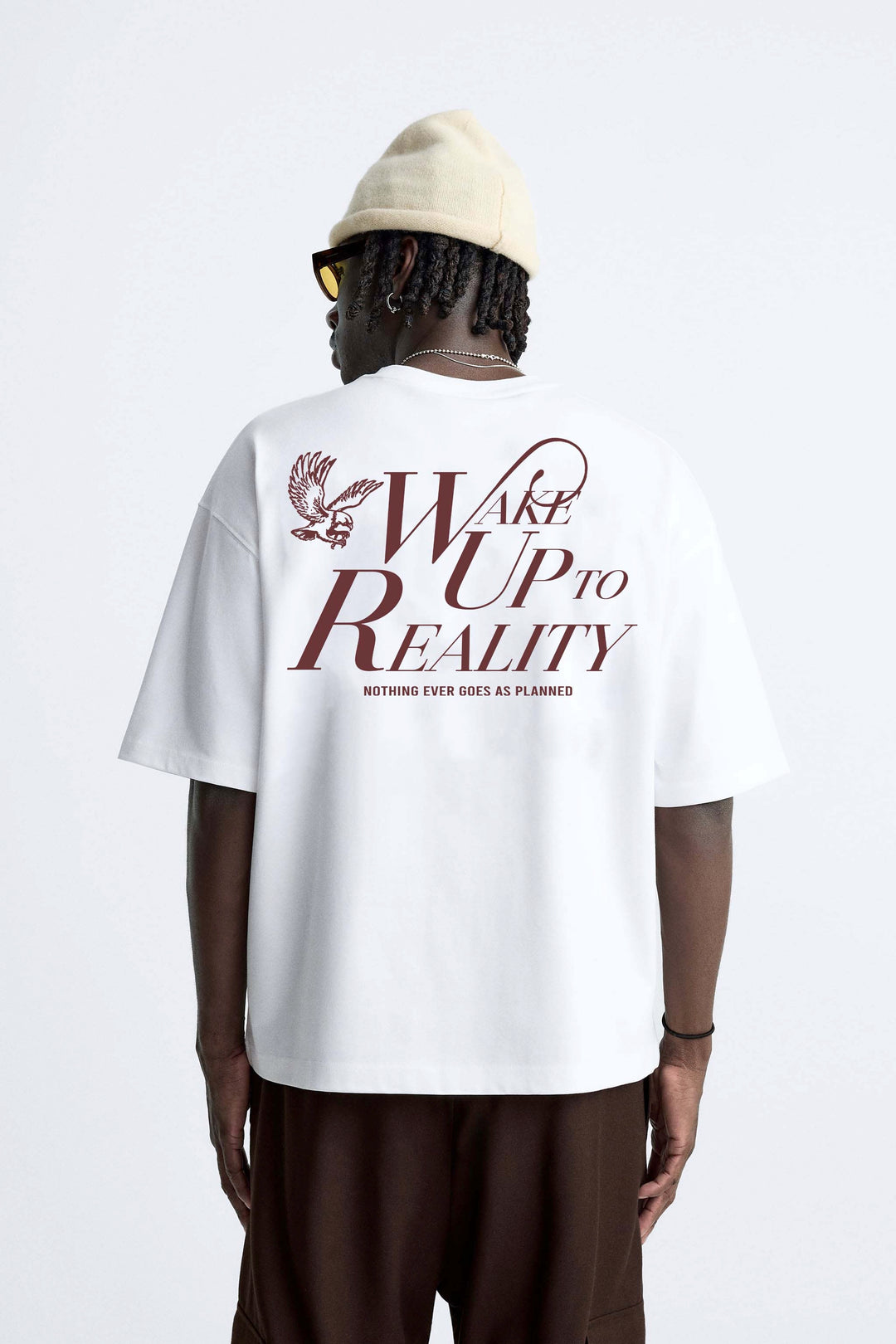 Garm Island Wake Up to Reality Backprint T-shirt in white