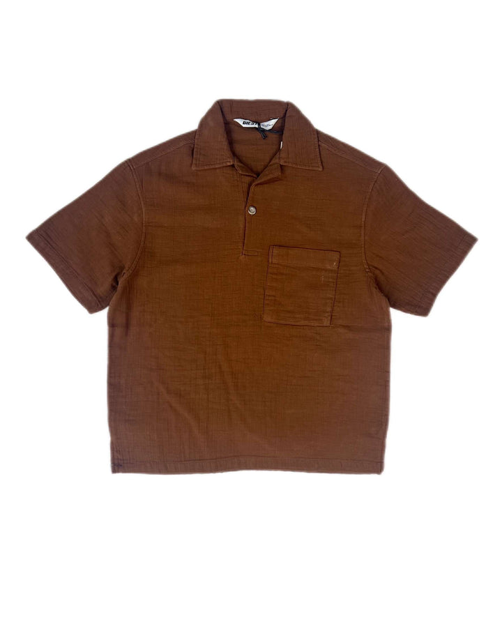 GIESTO spring short sleeve shirt in brown
