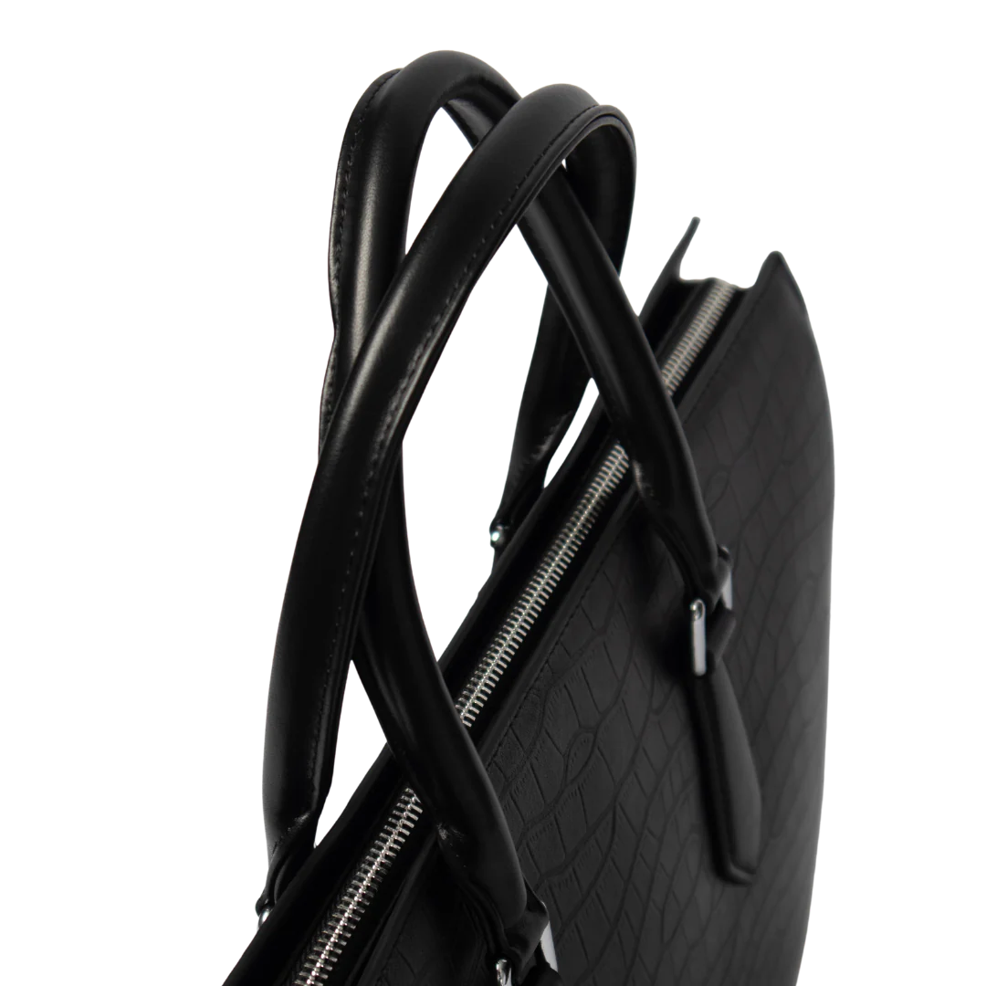 Croc Skin Print Briefcase Bag