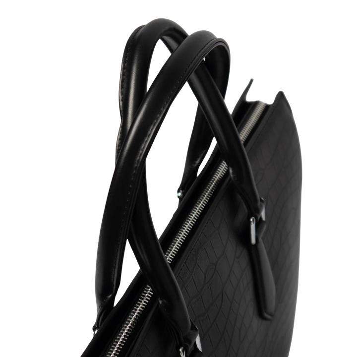 Croc Skin Print Briefcase Bag