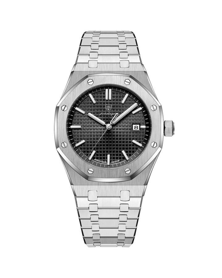 Poedagar Octagon Stainless Steel Watch in black