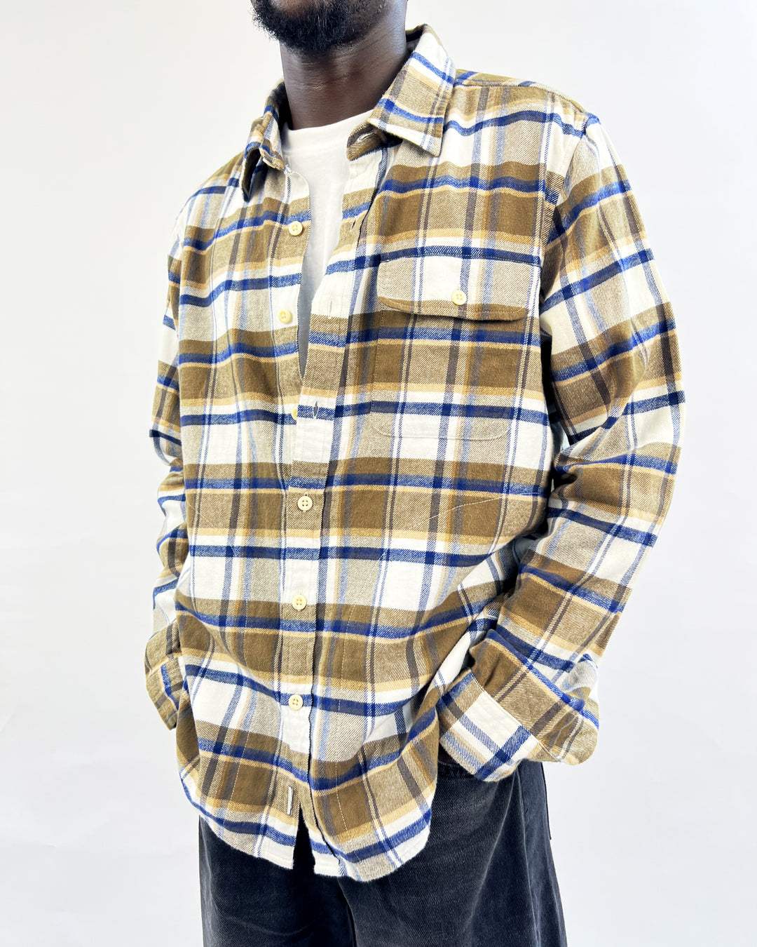 Men’s yellow plaid shirt