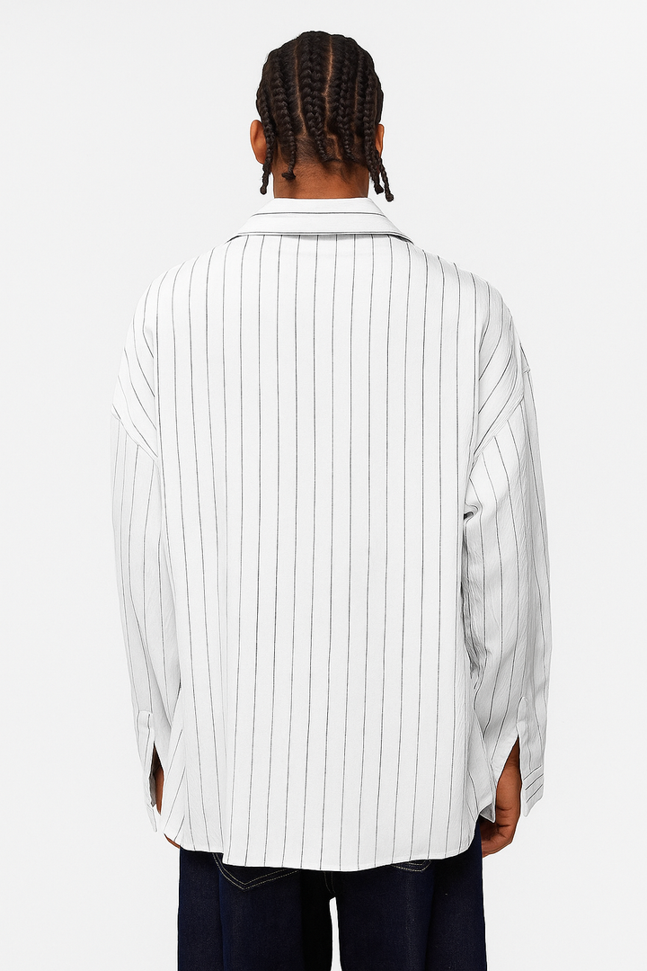Essence of Life Pinstripe Shirt in White
