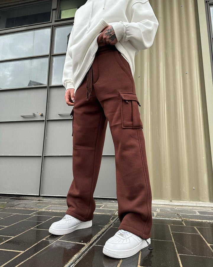Difransel Cargo sweat pants in brown