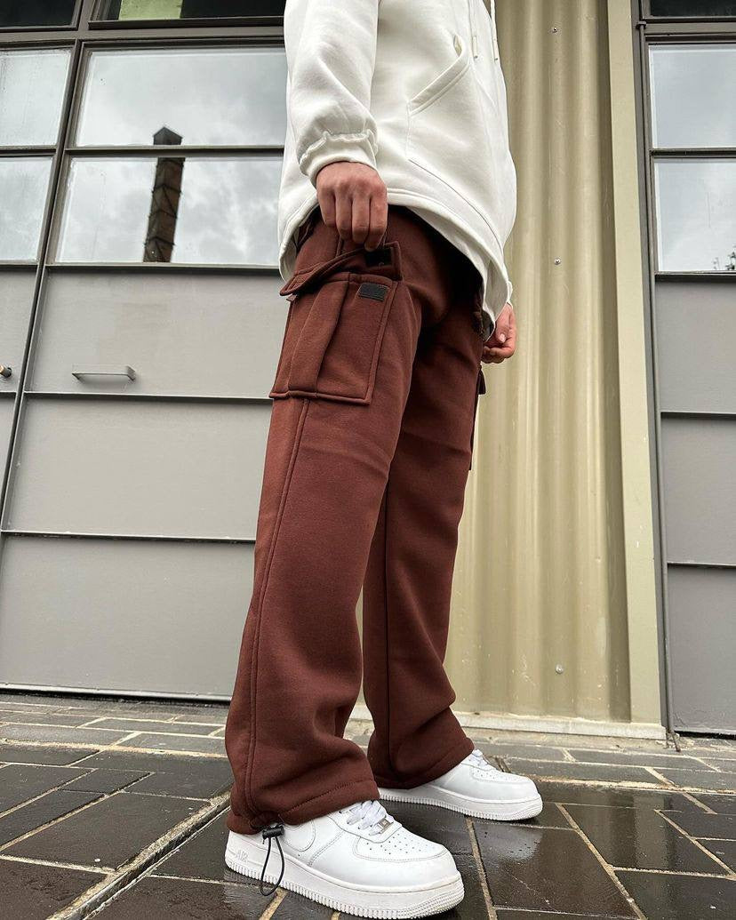 Difransel Cargo sweat pants in brown