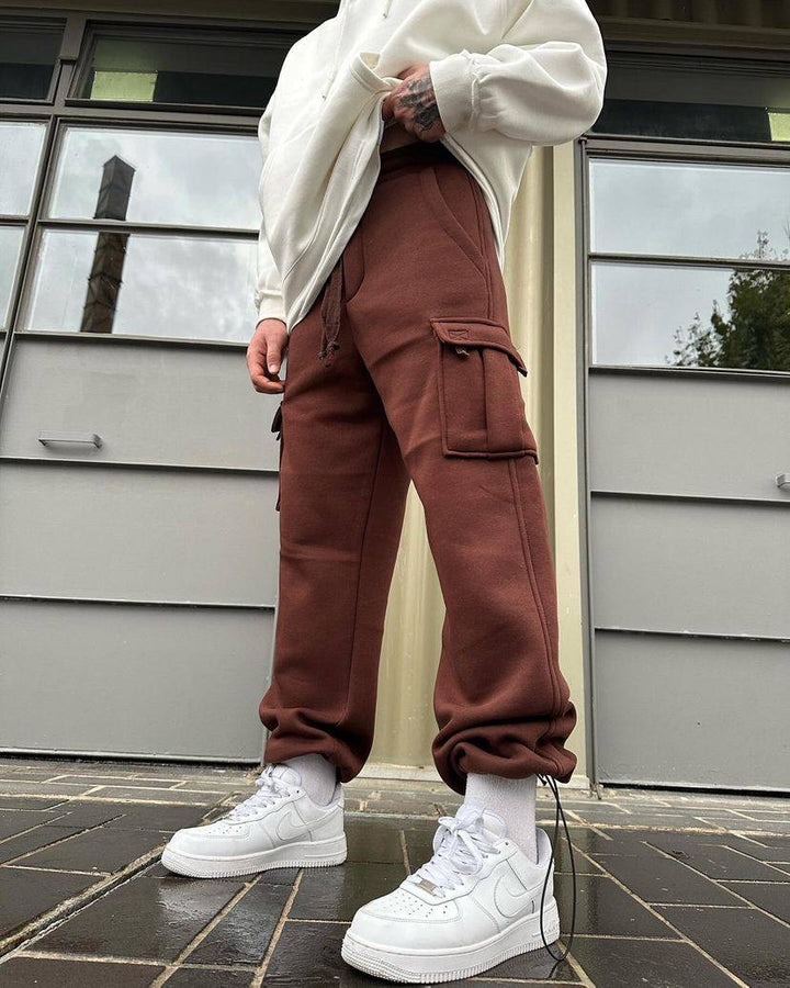 Difransel Cargo sweat pants in brown