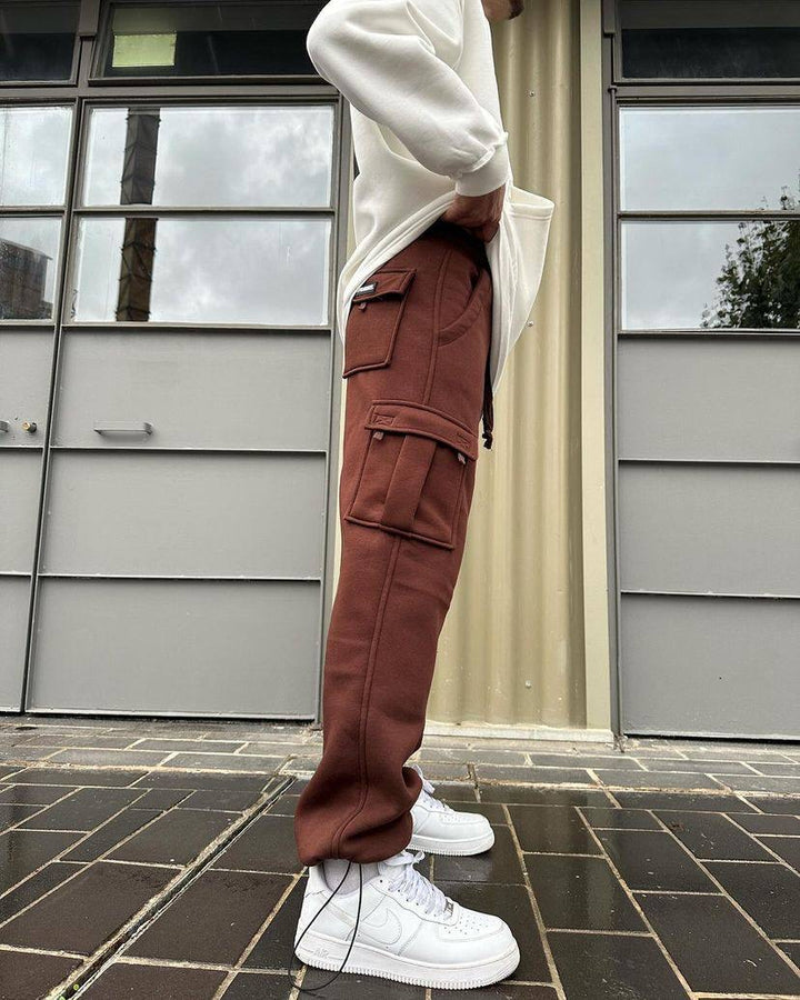 Difransel Cargo sweat pants in brown