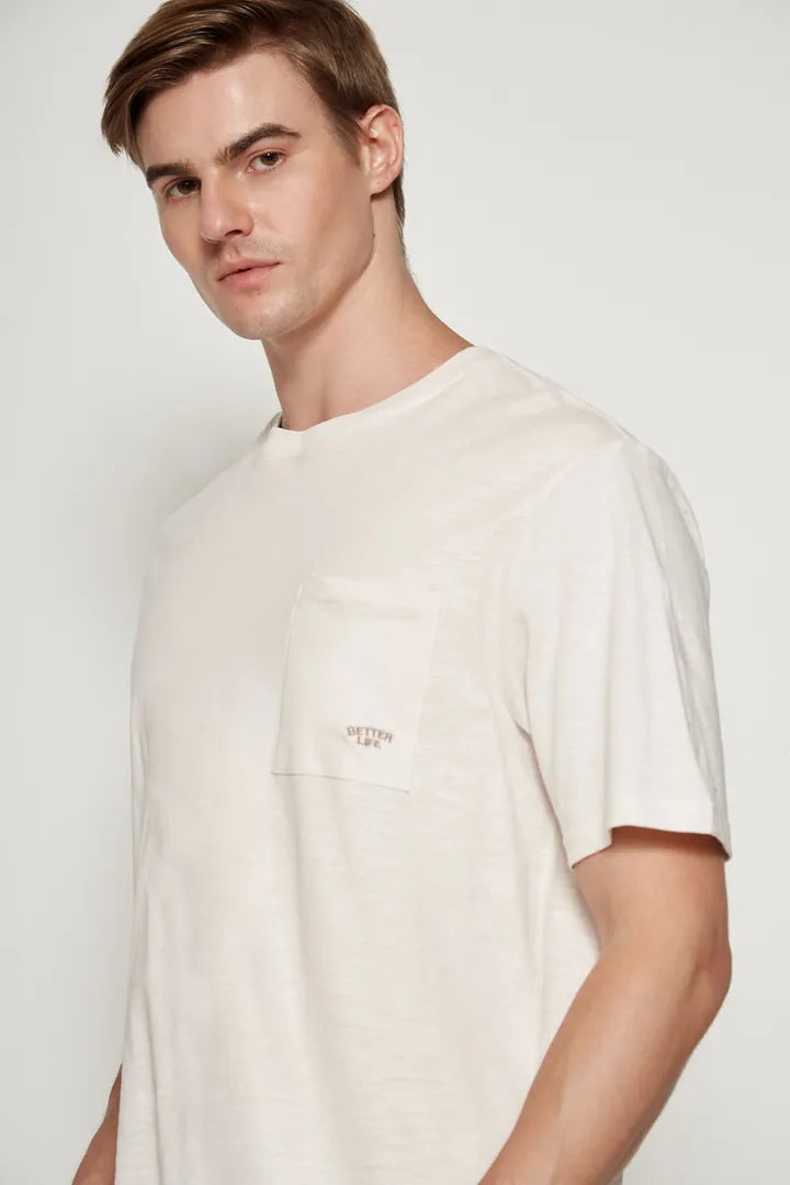 Garage casual better life t-shirt in sand