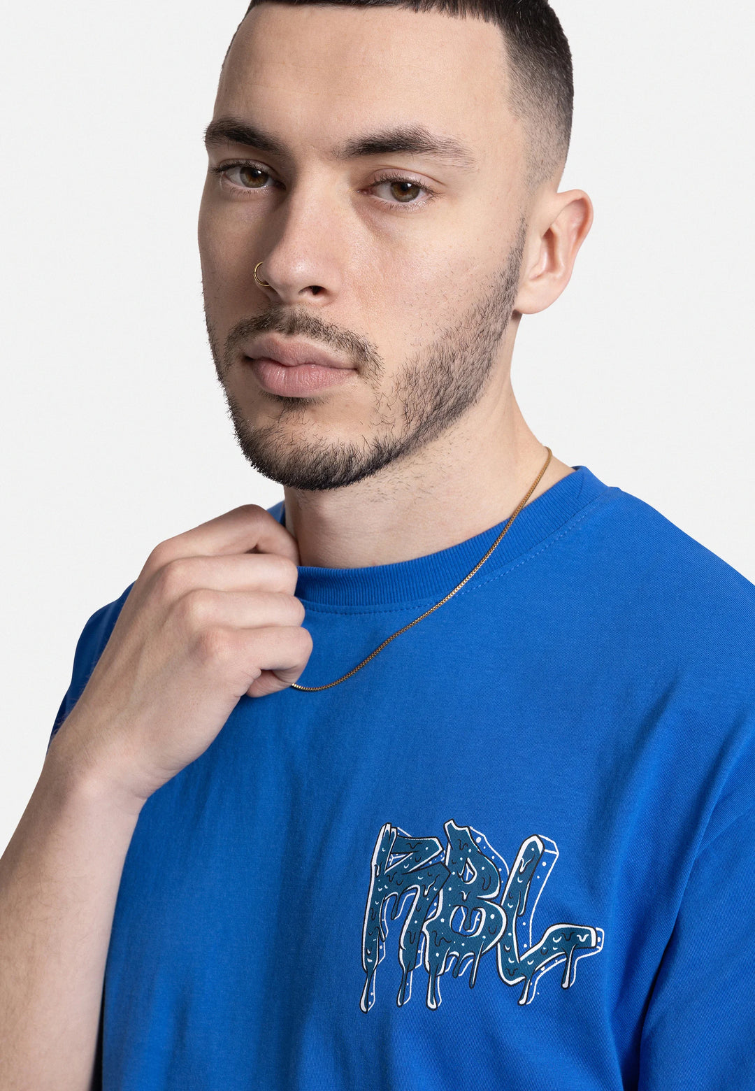 Redefined Rebel UNISEX TOBIAS T-shirt in blue