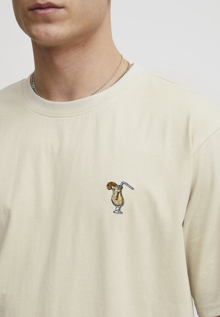 11 project embroidered cocktail t-shirt in beige