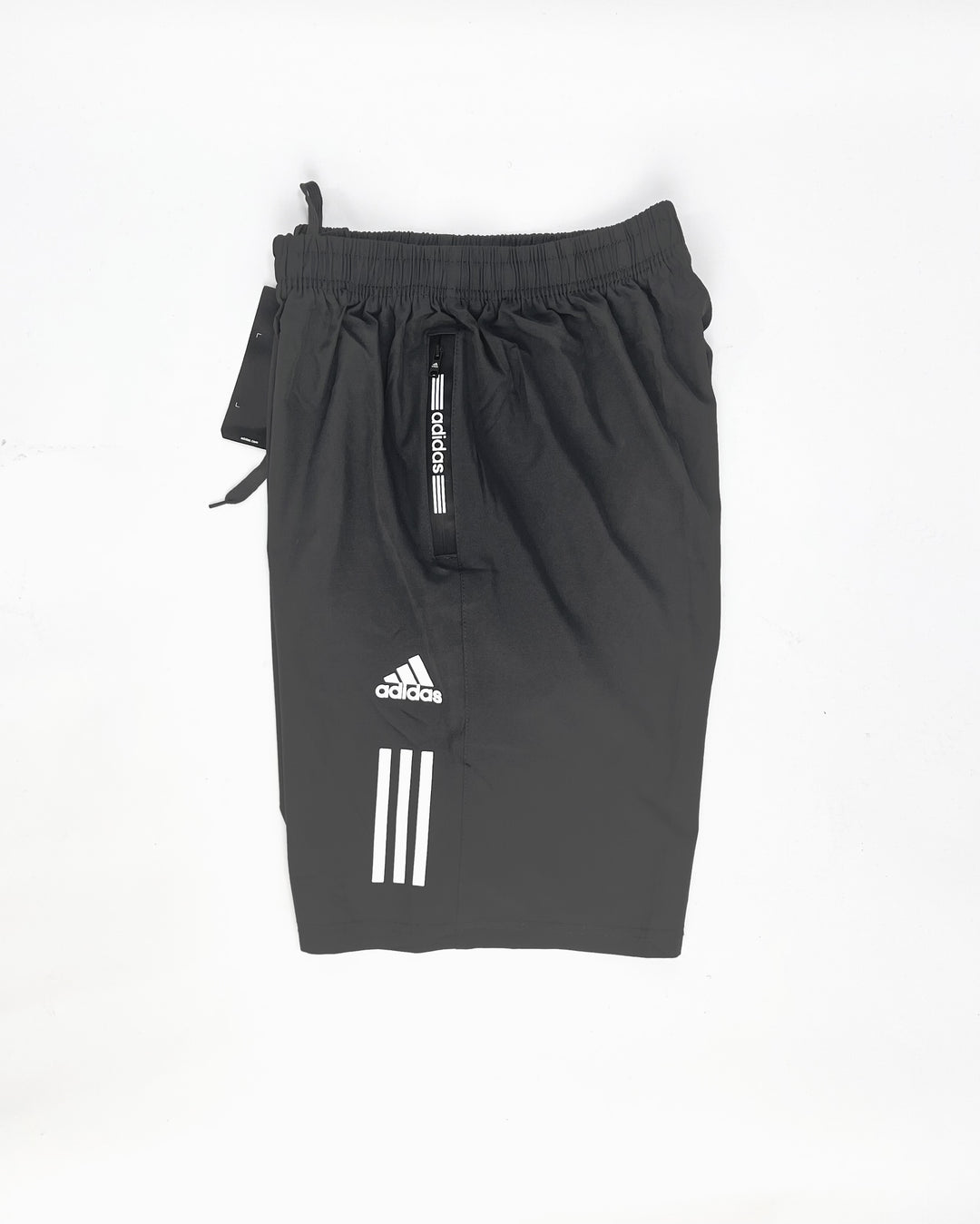 Adidas side stripe logo shorts in grey