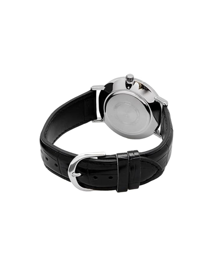Casio Black Leather MTP-VT01L-1B Watch in black