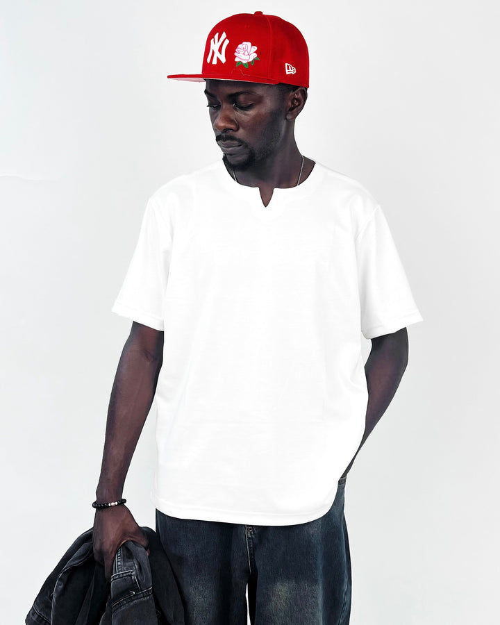 Garm Island NEW Notch neck t-shirt in white