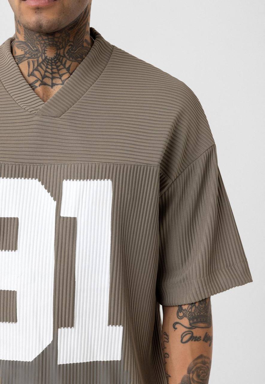 Vamos Pleated Jersey in Khaki