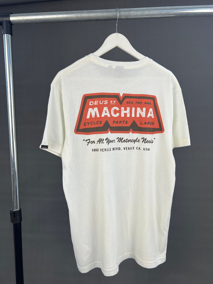 Deus Machina Backprint T-shirt in white