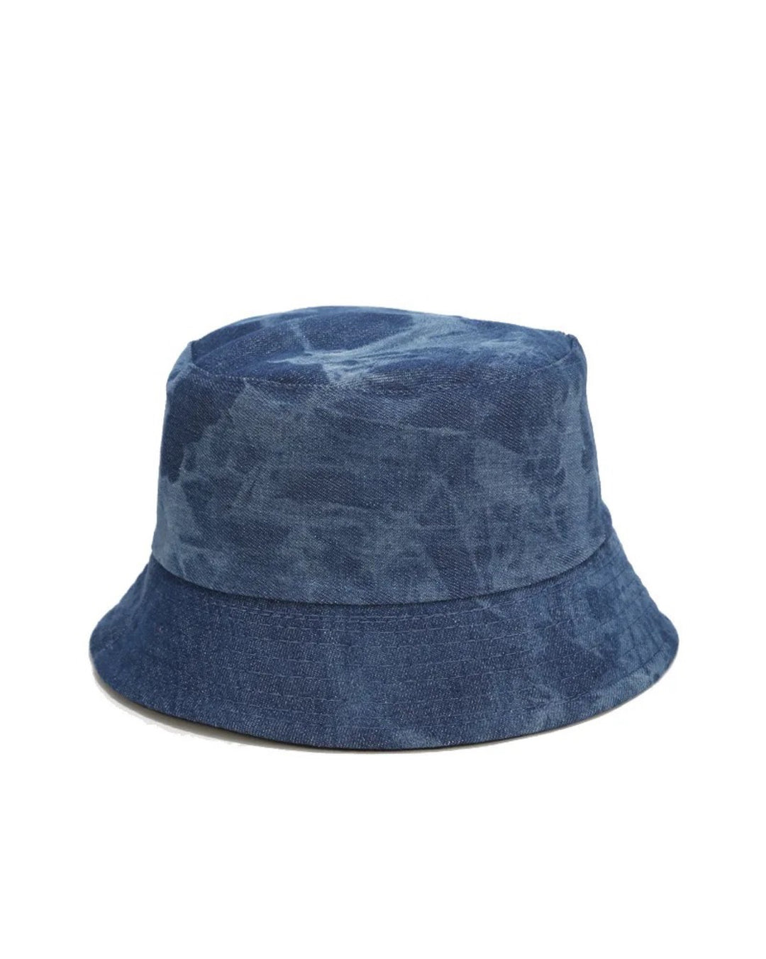 Denim tie-dye bucket hat