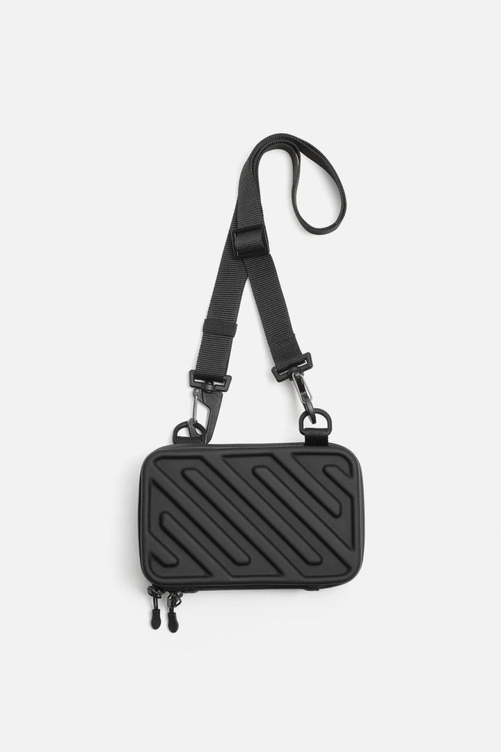 ZARA CUBIC CROSSBODY BAG IN BLACK