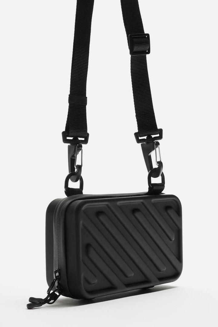 ZARA CUBIC CROSSBODY BAG IN BLACK