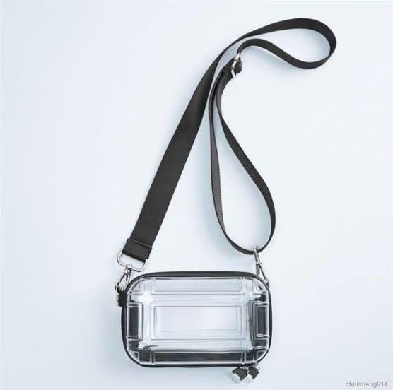 Zara rigid crossbody bag transparent