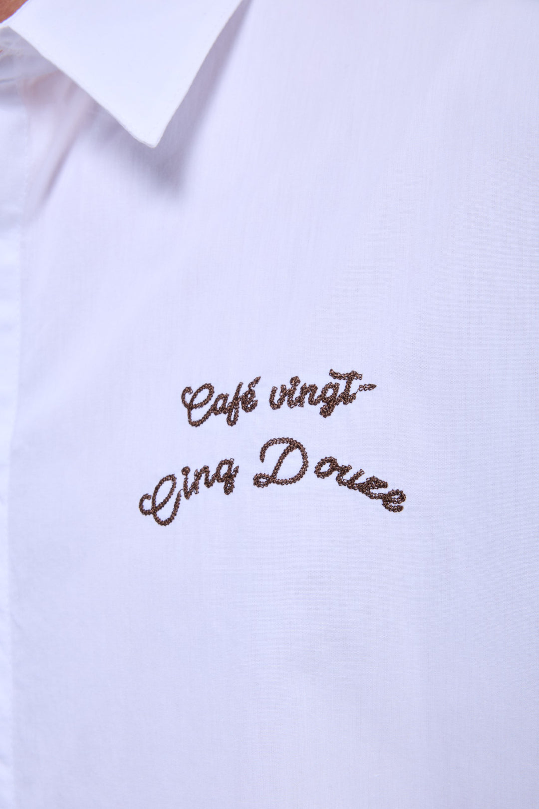2512 Cafe Print Overshirt in white