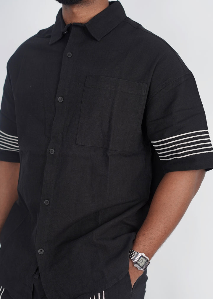 Vamos Short Sleeve Set in Black