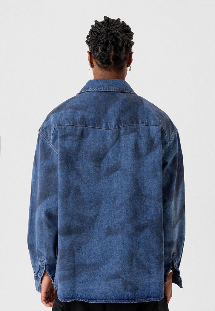 VAMOS DENIM WASH JACKET IN DARK BLUE