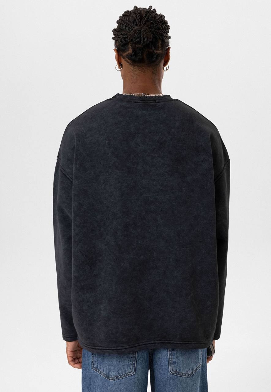 VAMOS ATELIER SWEATSHIRT IN WASHED BLACK