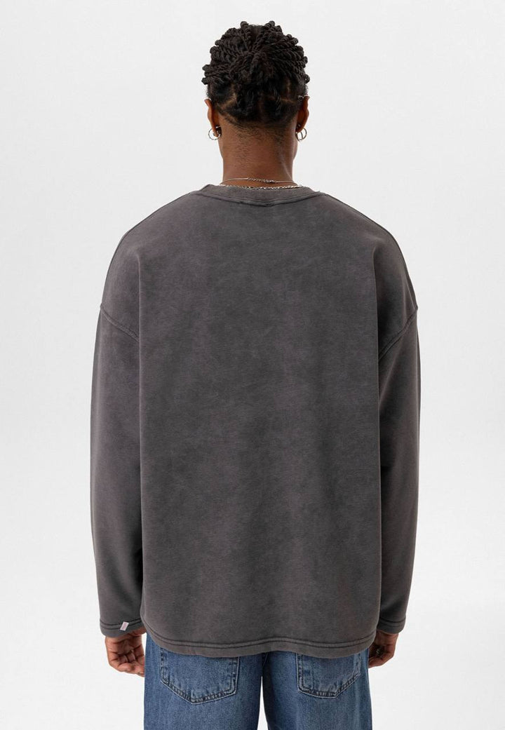 VAMOS ATELIER SWEATSHIRT IN WASHED GREY