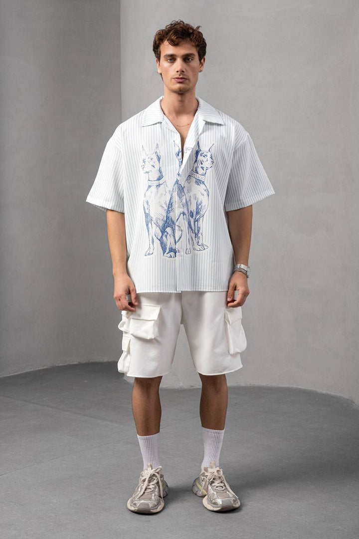 2morrow Boxy Striped Shirt in Blue