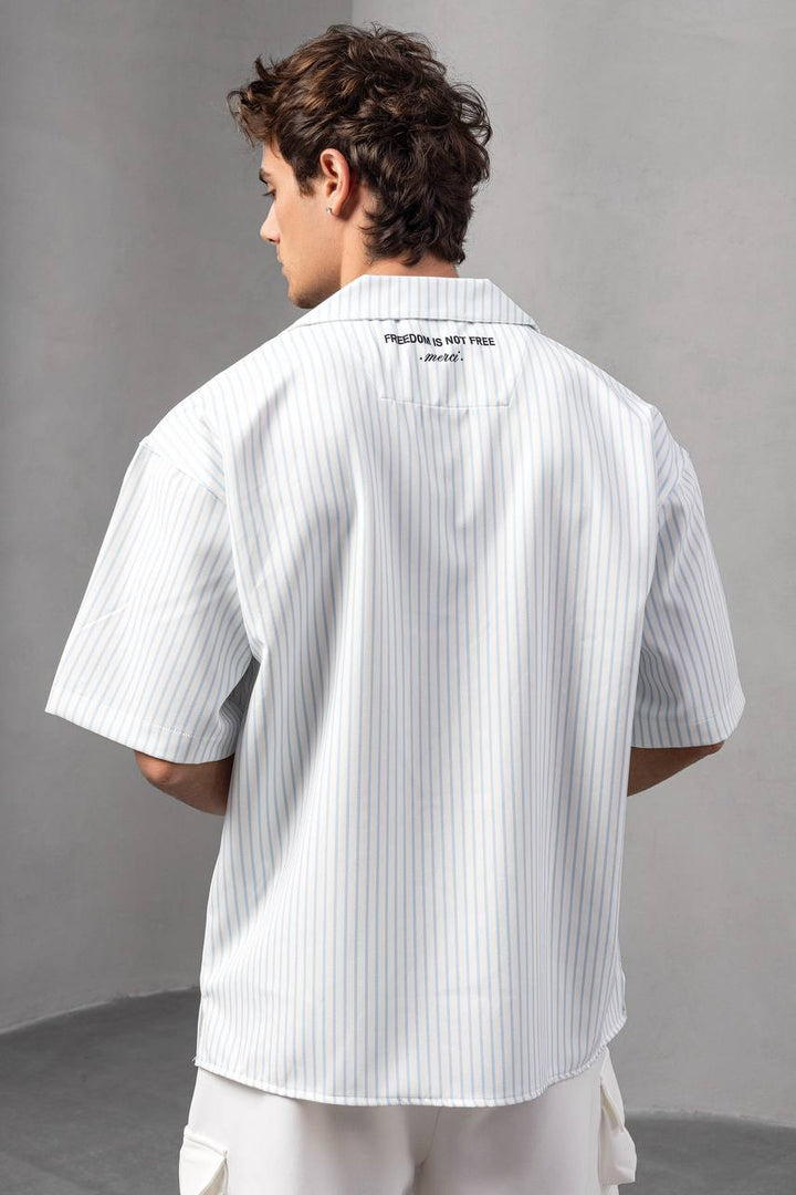 2morrow Boxy Striped Shirt in Blue