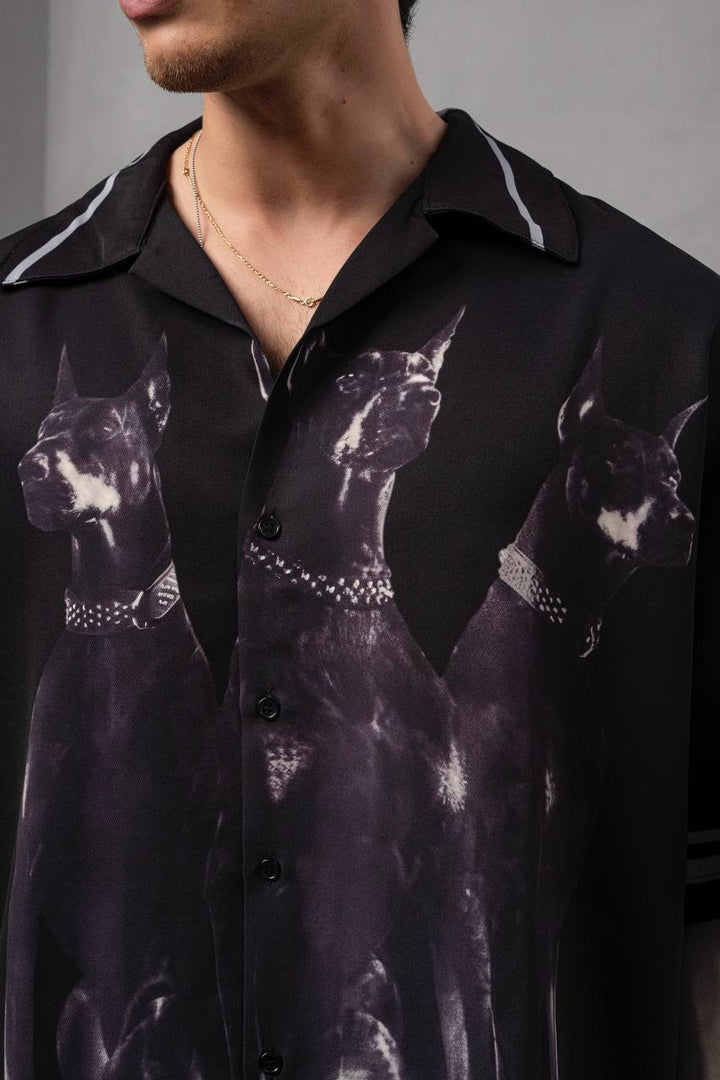 2morrow Dobberman Short Sleeve Revere Shirt in Black