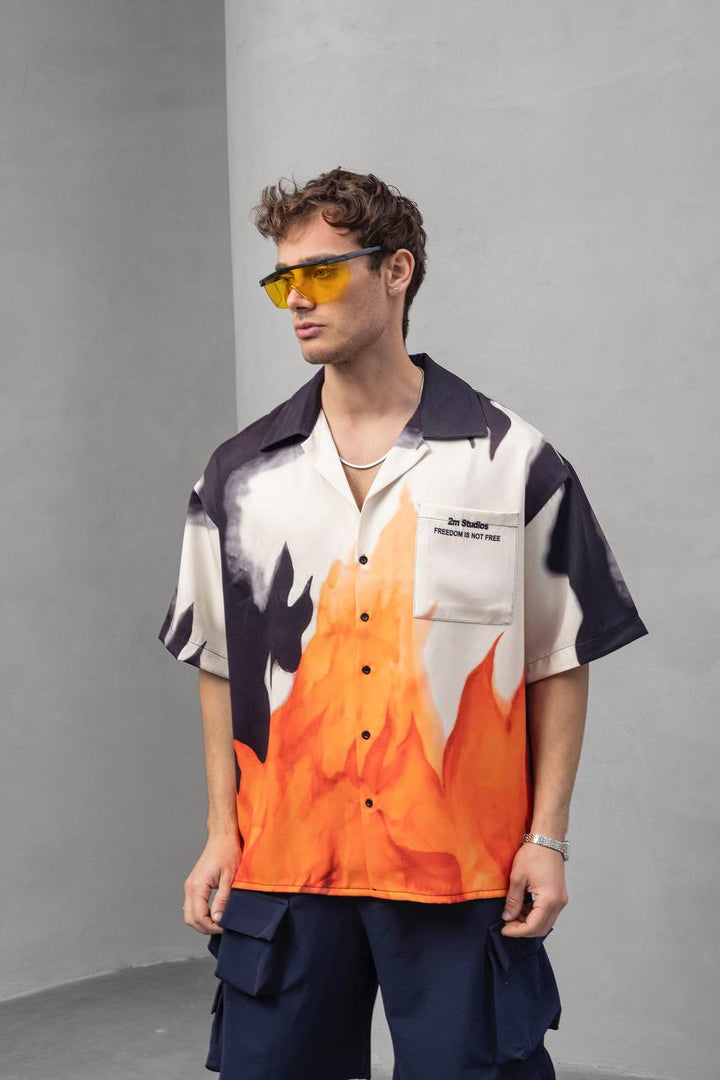 2morrow Flames Short Sleeve Revere Shirt