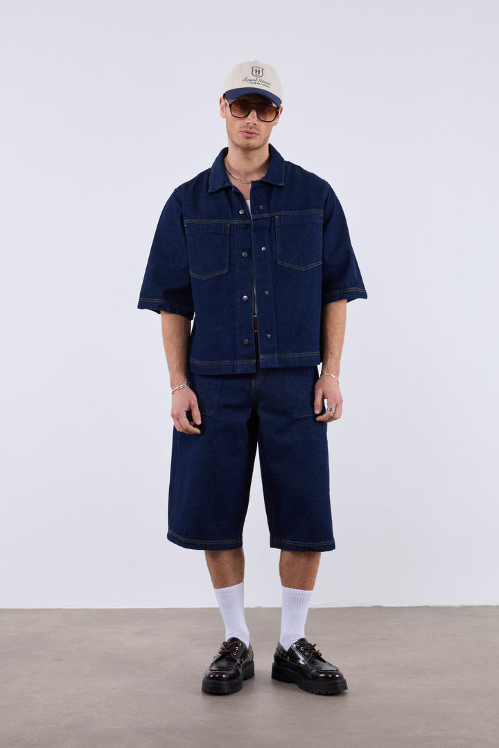 2512 Denim Short Set in Blue